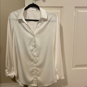 Timing White Satin Blouse